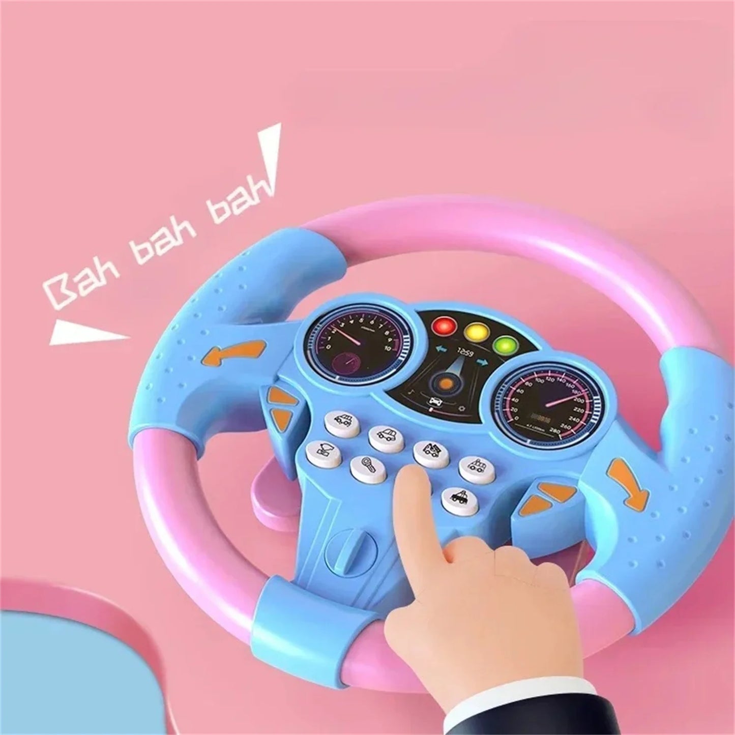 Baby Steering Wheel Toy Simulated Driving Controller Early Education Pretend Driving Steering Wheel with Light Music for Kids