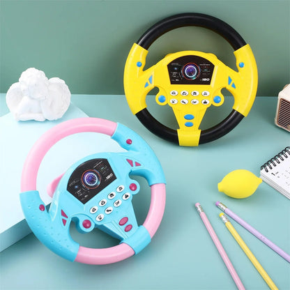 Baby Steering Wheel Toy Simulated Driving Controller Early Education Pretend Driving Steering Wheel with Light Music for Kids