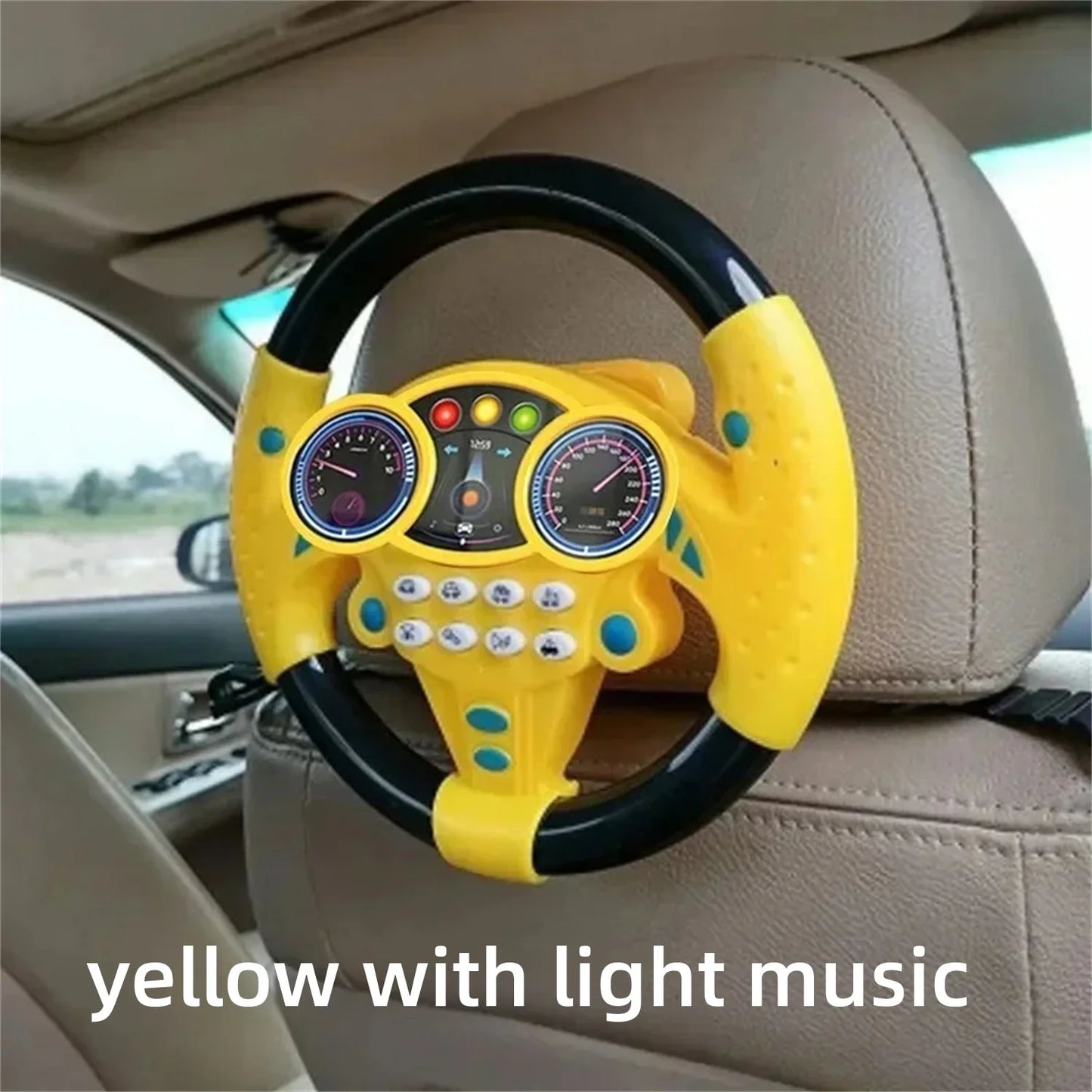 Baby Steering Wheel Toy Simulated Driving Controller Early Education Pretend Driving Steering Wheel with Light Music for Kids