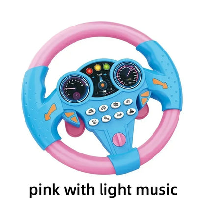 Baby Steering Wheel Toy Simulated Driving Controller Early Education Pretend Driving Steering Wheel with Light Music for Kids