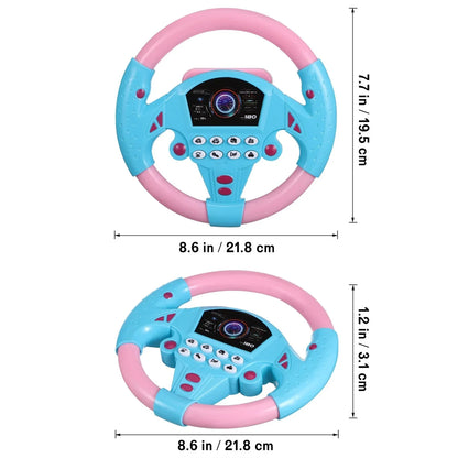 Baby Steering Wheel Toy Simulated Driving Controller Early Education Pretend Driving Steering Wheel with Light Music for Kids