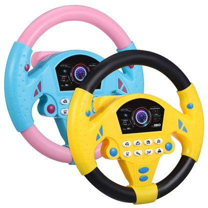 Baby Steering Wheel Toy Simulated Driving Controller Early Education Pretend Driving Steering Wheel with Light Music for Kids